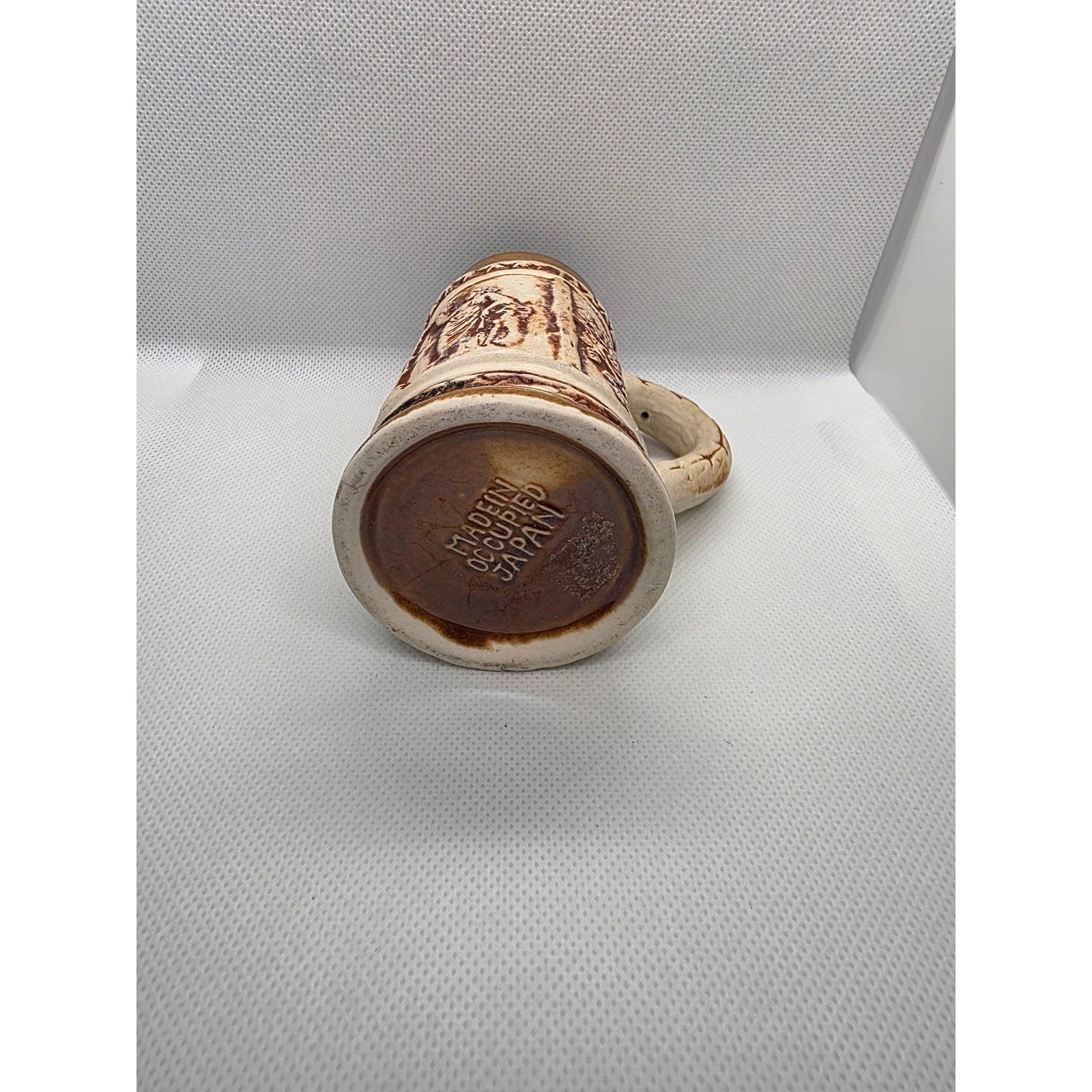 Vintage Made in Occupied Japan Ceramic Beer Stein Relief Classical Figures Mug