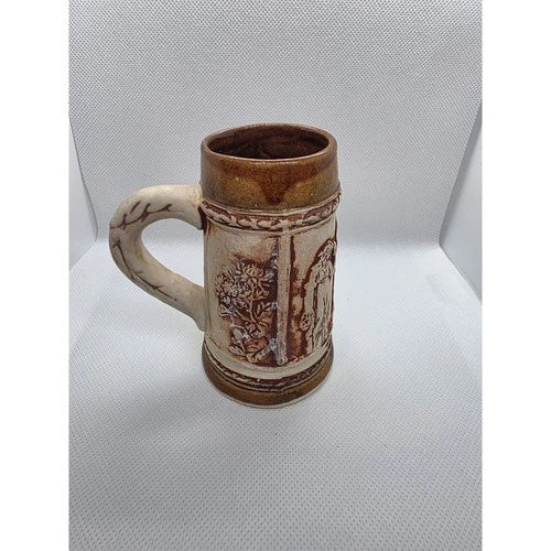 Vintage Made in Occupied Japan Ceramic Beer Stein Relief Classical Figures Mug