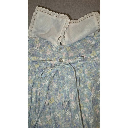 Vintage Floral Romper C.I. Castro & Co. Baby Girl 6 Mo Lace Trim Pink Ribbon